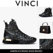 Load image into Gallery viewer, The Infanta High-Top Black Spike Leather Women Sneaker Limited Edition