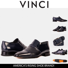Load image into Gallery viewer, The Everest Navy Leather Cap Toe Dress Loafer Men Shoe