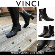 Load image into Gallery viewer, The Bukres Black Leather Block Heel Women Boot