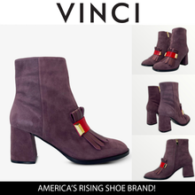 Load image into Gallery viewer, The Luksor Rose Suede Leather Block Heel Women Boot