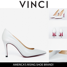 Load image into Gallery viewer, The Ege White Leather Pump Fuchsia Sole Women Shoe