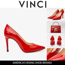 Load image into Gallery viewer, The Ege Red Leather Pump Fuchsia Sole Women Shoe