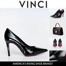 Load image into Gallery viewer, The Ege Black Patent Leather Pump Fuchsia Sole Women Shoe