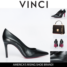 Load image into Gallery viewer, The Ege Black Leather Pump Fuchsia Sole Women Shoe