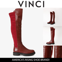 Load image into Gallery viewer, The  Harmony Belle Burgundy Leather Knee High Women Boot