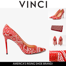 Load image into Gallery viewer, The Nampula Red Glitter Leather Pump Women Shoe