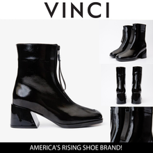 Load image into Gallery viewer, The Tackle Black Patent Leather Block Heel Women Boot