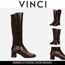Load image into Gallery viewer, The Windsor Brown Leather Knee High Boot