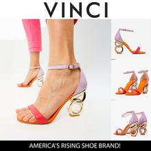 Load image into Gallery viewer, The Helix Heel Multicolor Leather Women Sandal