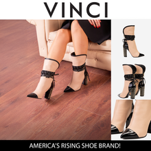 Load image into Gallery viewer, The Lucca Nude &amp; Black Leather Mid Calf High Heel Women Boot Limited Edition