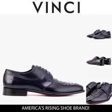 Load image into Gallery viewer, The Arven Navy Python Leather Men Shoe