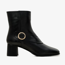 Load image into Gallery viewer, The Windsor Black Leather Block Heel Women Boot