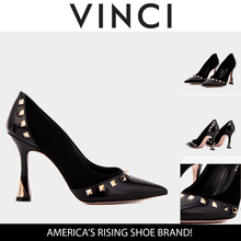Load image into Gallery viewer, The Bella Vita Studded Black Leather Pump Women Shoe