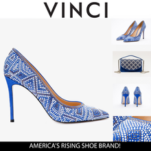 Load image into Gallery viewer, The Nampula Sax Blue Glitter Leather Pump Women Shoe