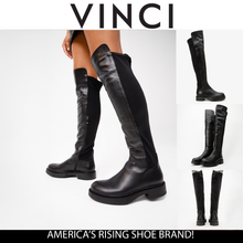 Load image into Gallery viewer, The Harmony Belle Black Leather Knee High Women Boot