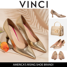 Load image into Gallery viewer, The Brunello Gold Leather Pump Women Shoe