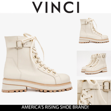 Load image into Gallery viewer, The Belgrano Cream Leather Lace-Up Ankle Women Boot With a Side Zipper