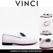 Load image into Gallery viewer, The Pombe White Patent Leather Dress Slip-on Loafer Men Shoe