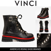 Load image into Gallery viewer, The Belgrano Black Leather Lace-Up Ankle Women Boot With a Side Zipper