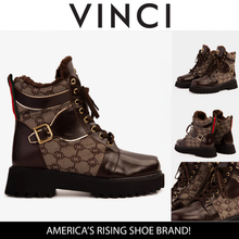 Load image into Gallery viewer, The Boston Brown Leather Lace-Up Ankle Women Boot With a Side Zipper