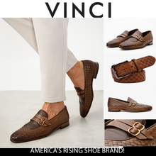 Load image into Gallery viewer, The Vatra Tan Woven Double Monk Strap Men Shoe
