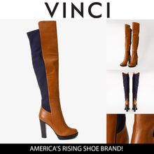Load image into Gallery viewer, The Sao Paulo Tan Leather Knee High Platform Heel Women Boot