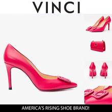 Load image into Gallery viewer, The Maneadero Pink Leather Pump Fuchsia Sole Women Shoe