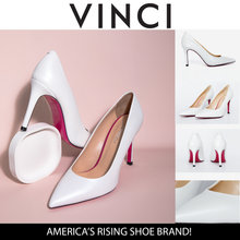 Load image into Gallery viewer, The Ege White Leather Pump Fuchsia Sole Women Shoe