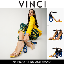 Load image into Gallery viewer, The Helix Heel Rose Gold Leather Women Sandal