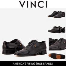 Load image into Gallery viewer, The Rockwell Handmade Black Leather Cap Toe Men Oxford Shoe