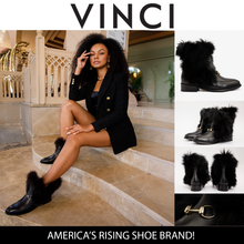 Load image into Gallery viewer, The Izmir Black Leather Natural Fur Mid Calf Women Boot