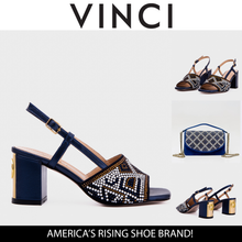 Load image into Gallery viewer, The Nampula Navy Blue Leather Women Slingback Sandal