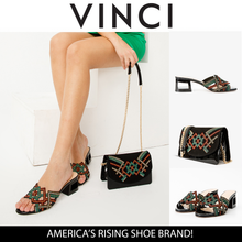 Load image into Gallery viewer, The Palma Black Glitter Leather Block Heel Women Sandal