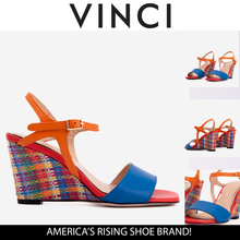 Load image into Gallery viewer, The Mosaic Multicolor Wedge Heel Leather Women Sandal