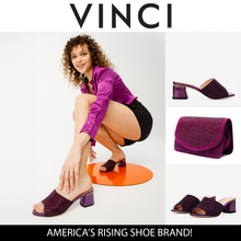 Load image into Gallery viewer, The Ailano Purple Glitter Leather Women Sandal