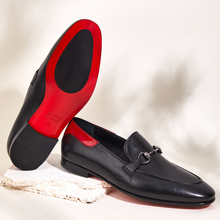 Load image into Gallery viewer, The Maratea Black Leather shoe Bit Loafer Men  Shoe