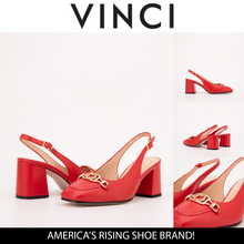 Load image into Gallery viewer, The Potomac Red Leather Slingback Women Sandal