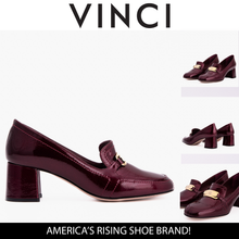 Load image into Gallery viewer, The Victoria Burgundy Leather Block Heel Pump Women Shoe