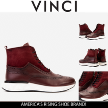 Load image into Gallery viewer, The Regent Burgundy Leather Wingtip
 Brogue Men Casual Boot