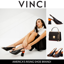 Load image into Gallery viewer, The Cimla Pumpkin Heel Black Leather Women Sandal