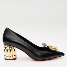 Load image into Gallery viewer, The Love Black Leather Block Heel Pump Women Shoe
