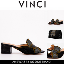 Load image into Gallery viewer, The Magnolia Black Glitter Leather Women Sandal