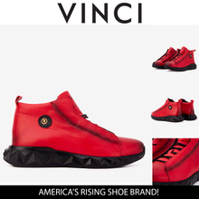 Load image into Gallery viewer, The Vertex Red Leather Men's Sneaker