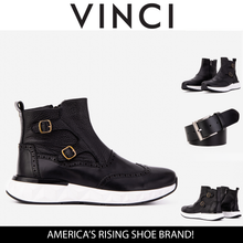 Load image into Gallery viewer, The Stealth Wingtip Buckle Black Leather Men Boot