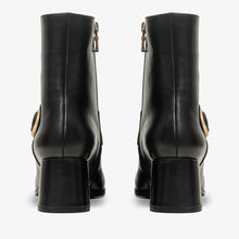 Load image into Gallery viewer, The Windsor Black Leather Block Heel Women Boot