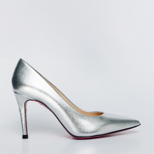 Load image into Gallery viewer, The Ege Silver Leather Pump Fuchsia Sole Women Shoe