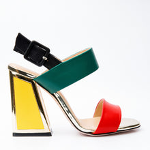 Load image into Gallery viewer, The Niger Block Heel Multicolor Leather Women Sandal