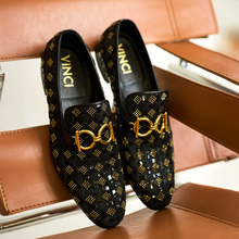 Load image into Gallery viewer, The Vicino Men Shoe Black Bit Dress Loafer