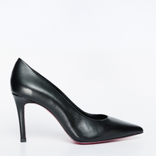Load image into Gallery viewer, The Ege Black Leather Pump Fuchsia Sole Women Shoe