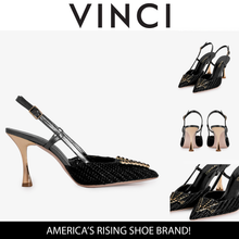 Load image into Gallery viewer, The Luna Black Leather Slingback Women Sandal